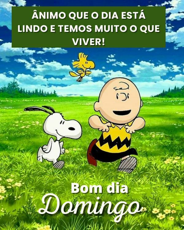 Imagens de Bom dia Domingo Snoopy com Alegria e Animação