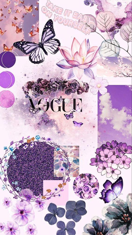 Papel de Parede para Celular Aesthetic Purple, Roxo e Preto